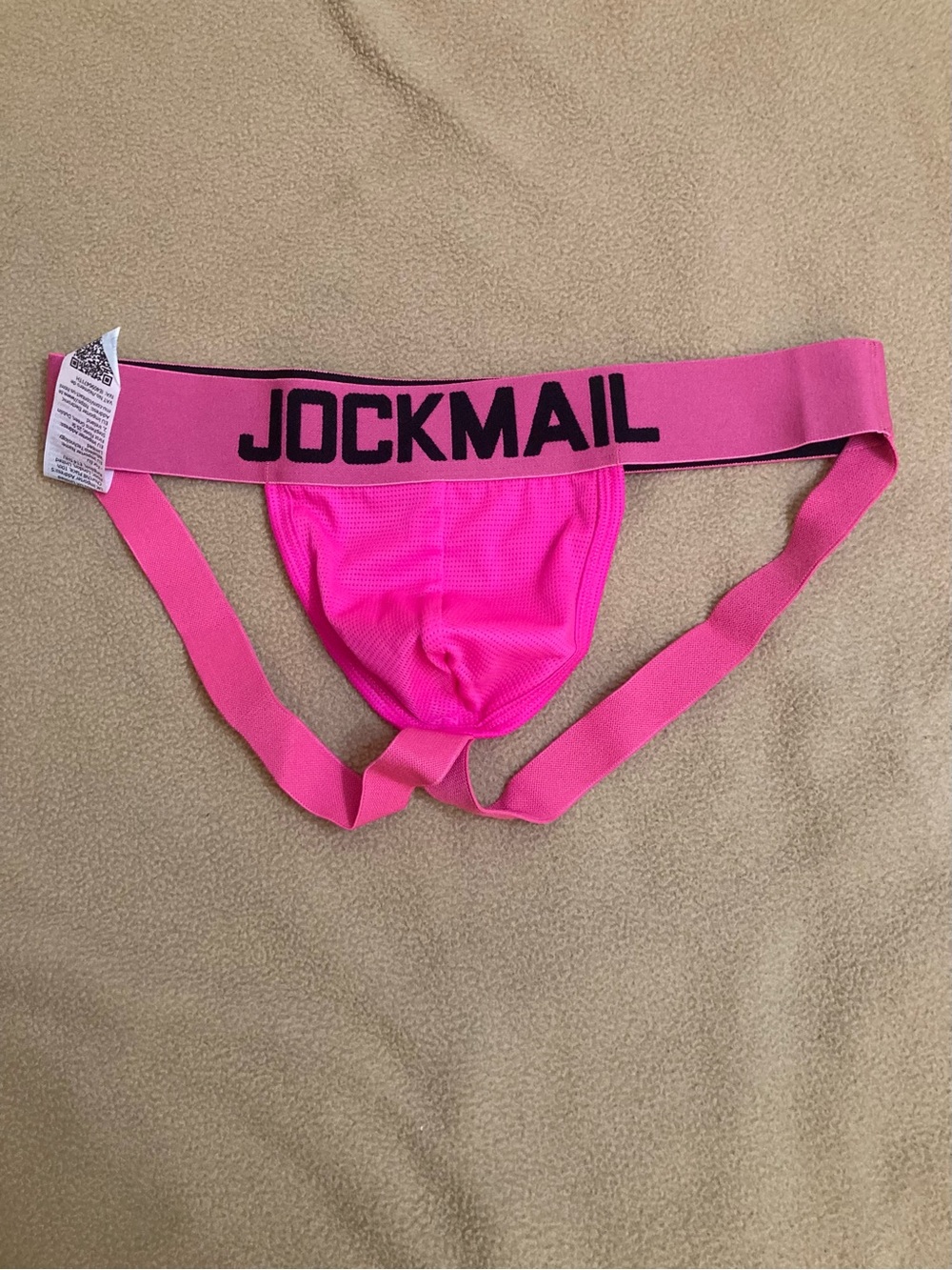 JOCKMAIL Men’s M Mesh Stretch Jockstrap Underwear Solid Pink